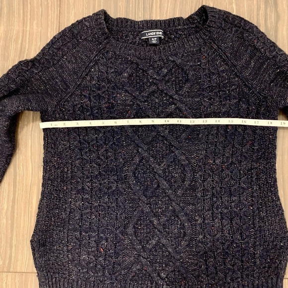 Land’s End Wool Blend Cable Knit Sweater - Picture 6 of 7